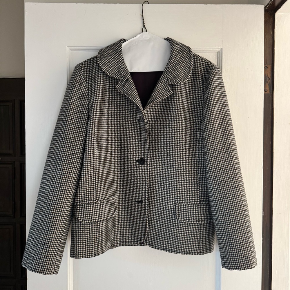 Vintage Kirkland Hall Black and White Houndstooth Blazer